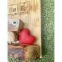 ApriBOT - Apribottiglie da parete Legno Robot con cuore - Cattura tappi - 17,5 x 31 cm