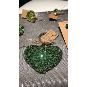 Portachiavi cuore verde/oro