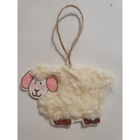 Pecorella panna con orecchie rosa