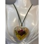 Collana in cordino, ciondolo a cuore 4 cm