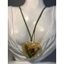 Collana in cordino, ciondolo a cuore 4 cm