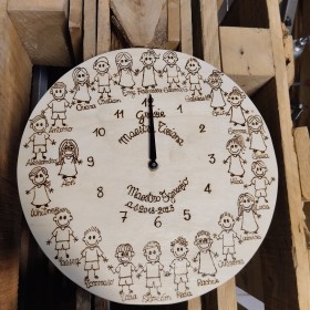 Orologio di Legno pirografato e personalizzato