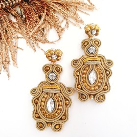 Orecchini soutache oro pendenti