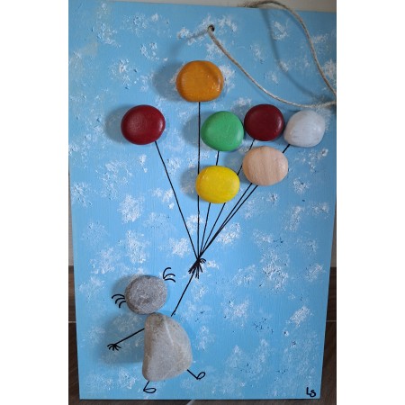 Creazione artigianale con sassi "Palloncini"