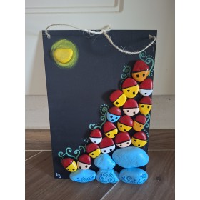 Creazione artigianale con sassi "La notte"