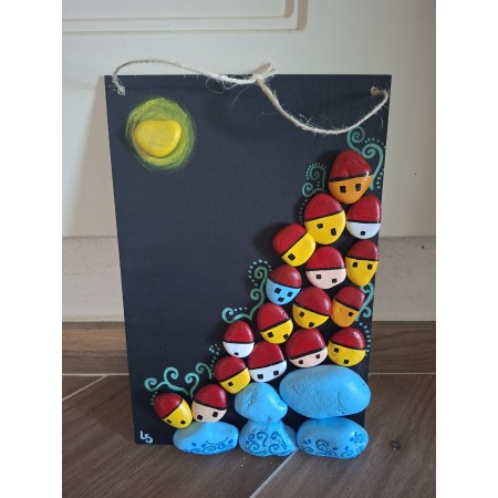 Creazione artigianale con sassi "La notte"