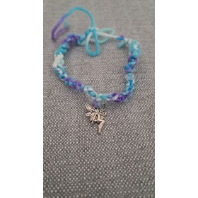 Bracciale artigianale intrecciato con charm fata