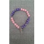 Bracciale handmade perle rosa e viola con ciondolo fatina